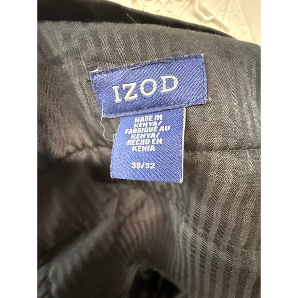 IZOD 38 x 32 Men's Dress Pants Golf Black Flat front deep pockets Made in Kenya - Picture 2 of 8